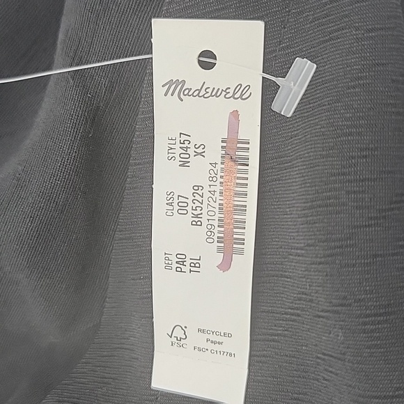 Madewell V-Neck Button-Front Shirt in True Black size XS NWT NO457 - Picture 8 of 12